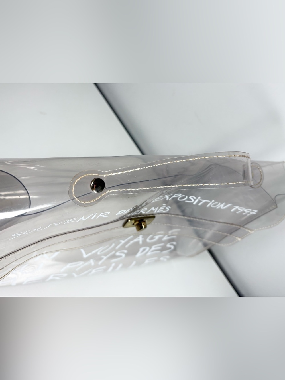 HERMES Vintage Transparent Vinyl, Souvenir De L'Exposition Kelly Bag - Picture 8 of 11